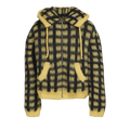Marni Check Fuzzy Knit Cardigan "Maize"
