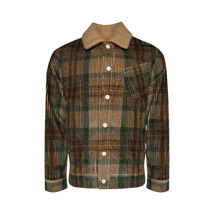 The Elder Statesman Plaid Cord Jacket "Olive"