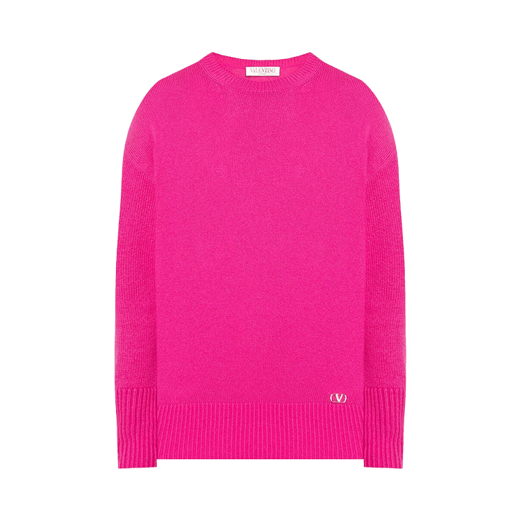 Valentino Logo Crewneck Long-Sleeve Jumper "Pink"