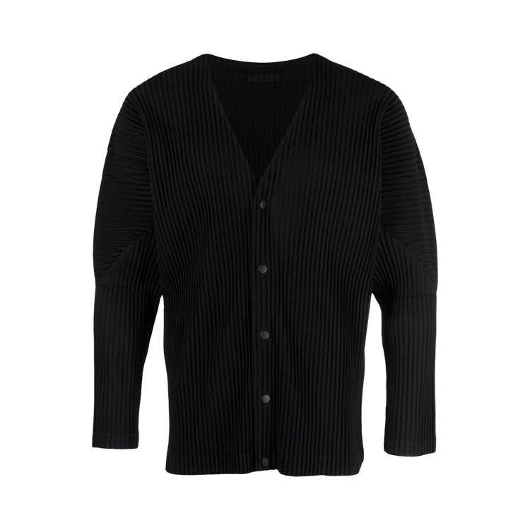 Homme Plissé Issey Miyake Pleated Cardigan "Black"