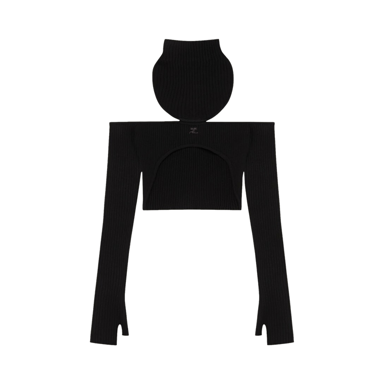 Courrèges Hollistic Rib Knit Bra "Black"