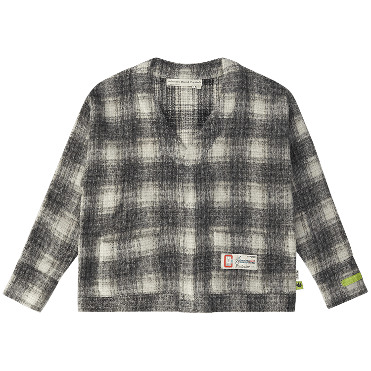 Advisory Board Crystals Shaggy Beavercheck Cardigan "Black"