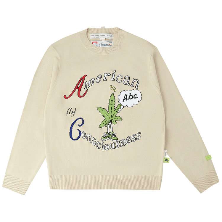 Advisory Board Crystals American Consciousness Crewneck Sweater "Natural White"
