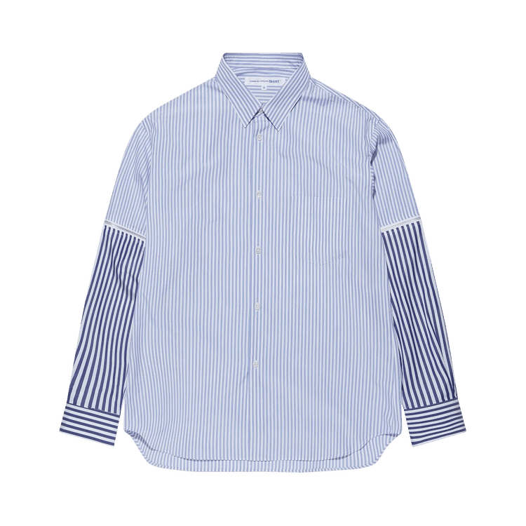 Comme des Garçons SHIRT Striped Panelled Shirt "Blue"