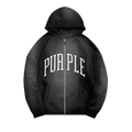 PURPLE BRAND Heavyweight Fleece Full Zip Hoodie "Black"