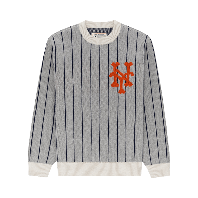 Aimé Leon Dore x New York Mets Pinstripe Sweater "Silver Mix"