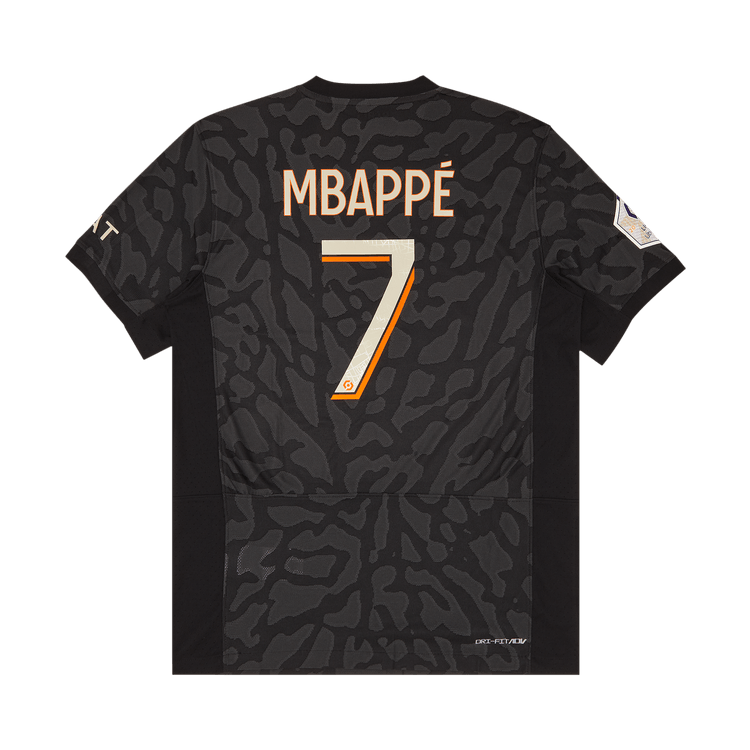 Paris Saint-Germain x Jordan Third Match Mbappé Ligue 1 Print Jersey + Badges "Black"