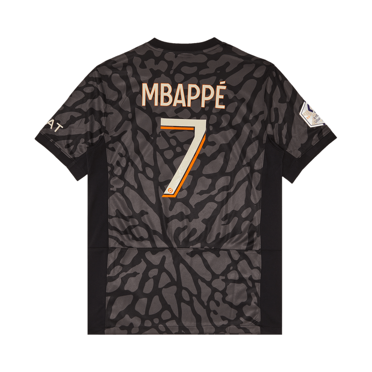Paris Saint-Germain x Jordan Third Stadium Mbappé Ligue 1 Print Jersey + Badges "Black"