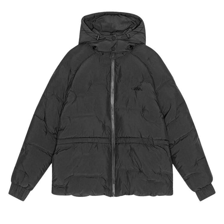 GANNI Soft Puffer Short Raglan Jacket "Black"