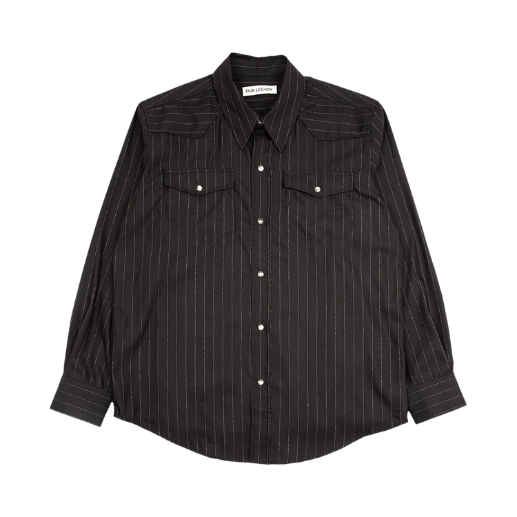 Our Legacy Frontier Shirt "Black Chalk Stripe"