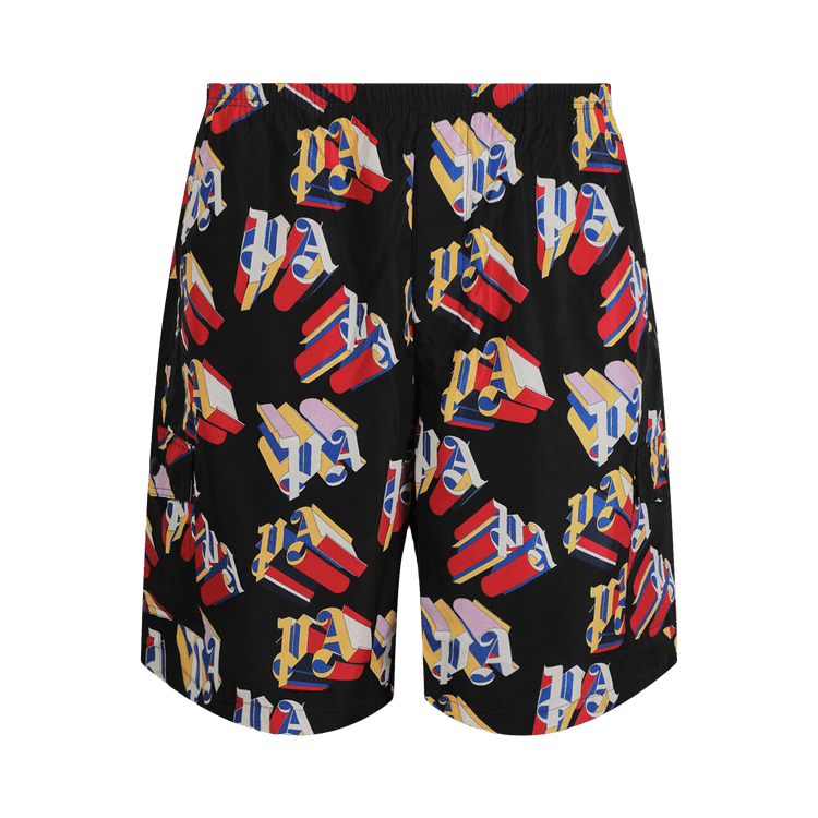 Palm Angels 3D Logo Swim Shorts "Black/Red"