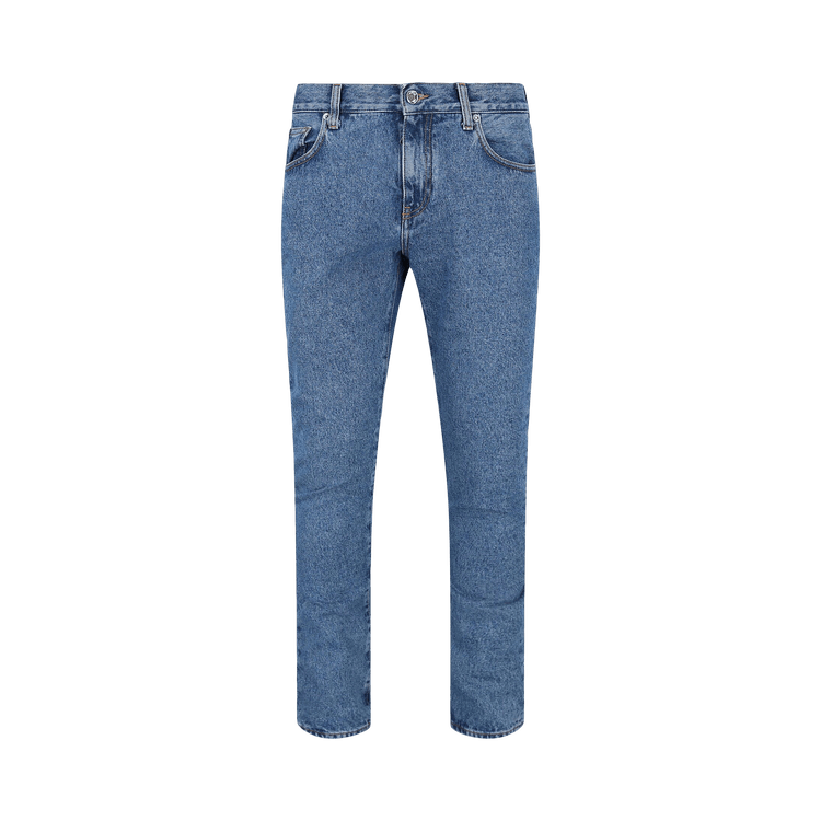 Off-White Diag Print Skinny Jeans "Blue"