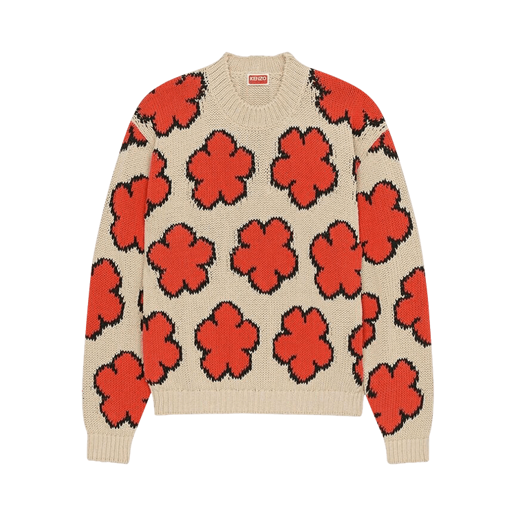 Kenzo Boke Flower Intarsia Knit Jumper "Red"