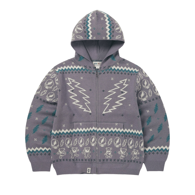 thisisneverthat x Grateful Dead Iconography Knit Zip Hoodie "Lavender"