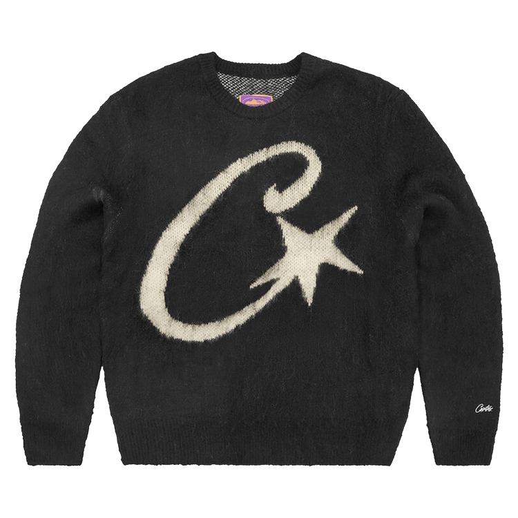 Corteiz C Star Mohair Knit Sweater "Black"