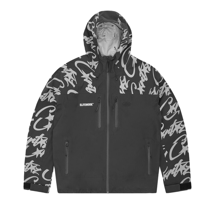 Corteiz Elitework Waterproof Shell Jacket "Black"