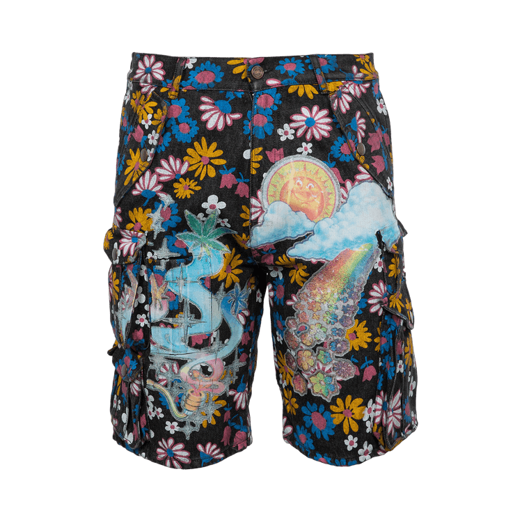 ERL Cargo Shorts "Black Floral"