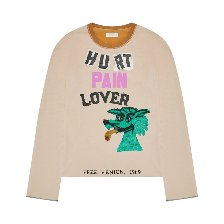 ERL Hurt Lover Reversible T-Shirt "Ivory Brown"