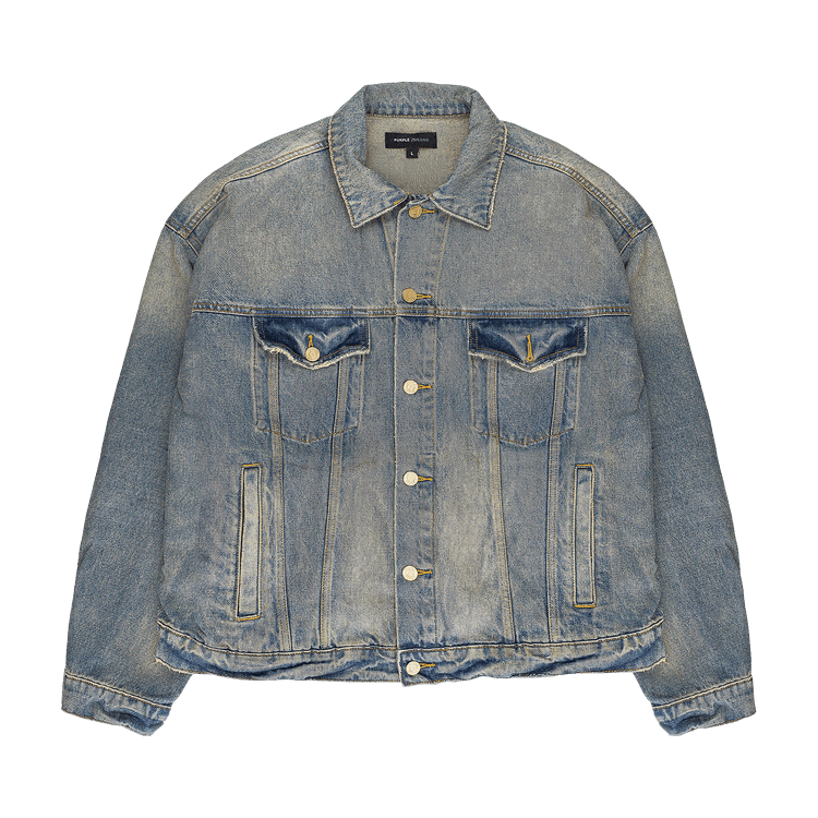 PURPLE BRAND Vintage Dirty Oversized Jacket "Light Indigo"