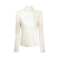 Saint Laurent Draped Crepe Blouse "Chalk"