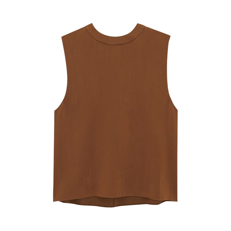 Saint Laurent Crepe Top "Oak Brown"