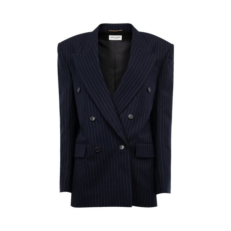 Saint Laurent Striped Double Breasted Blazer "Navy/White"