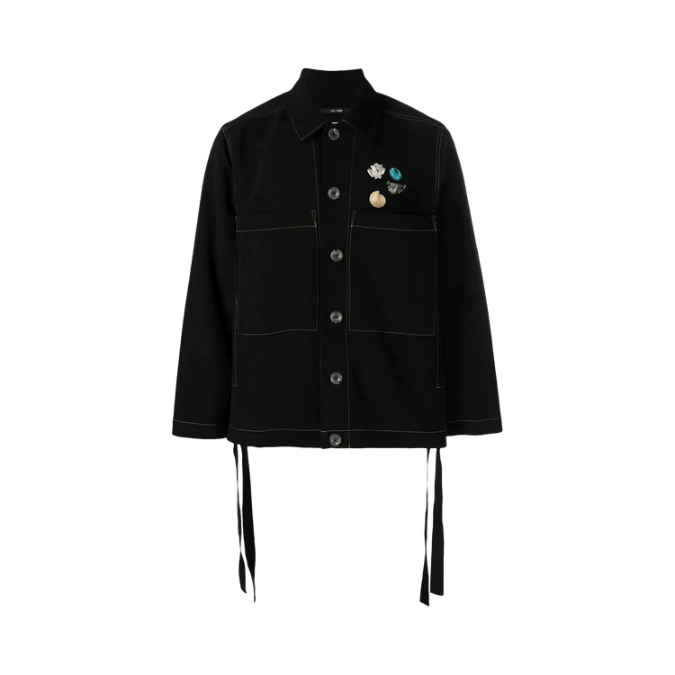 Song for the Mute Assorted Pin Detail Shirt Jacket "Black"