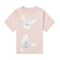 3.PARADIS Freedom Doves Cropped Short-Sleeve T-Shirt "Pink"