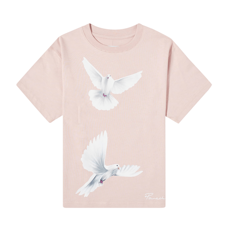 3.PARADIS Freedom Doves Cropped Short-Sleeve T-Shirt "Pink"