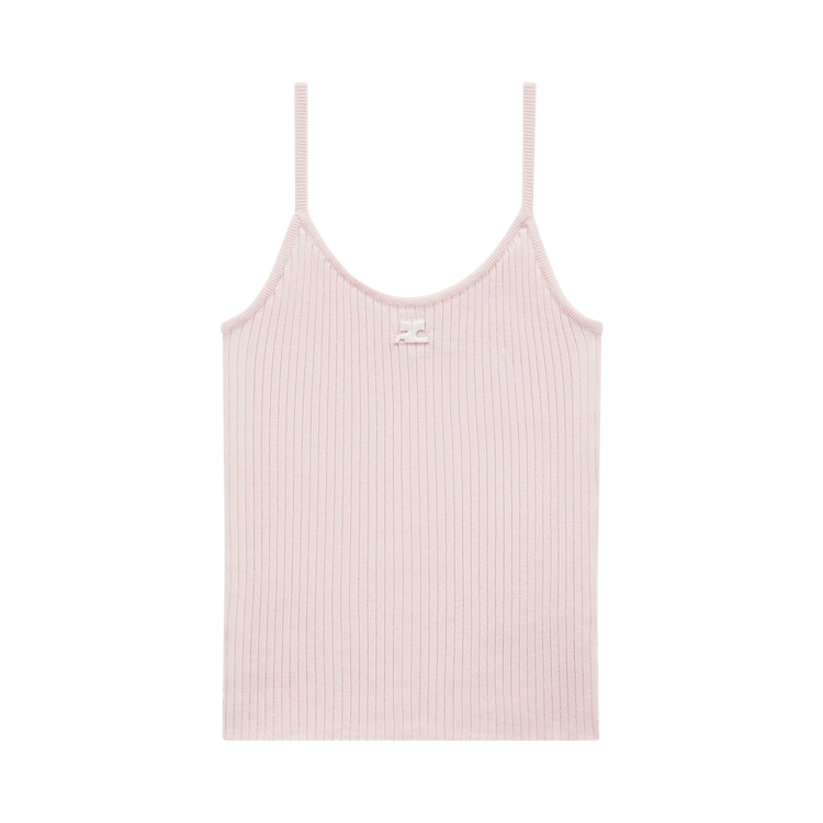Courrèges Reedition Knit Tank Top "Pale Pink"