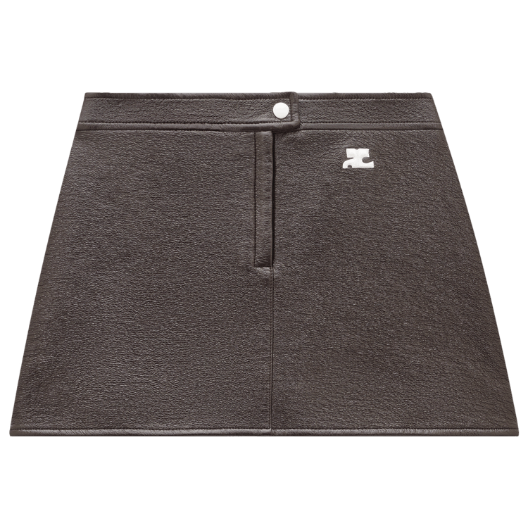 Courrèges Reedition Vinyl Mini Skirt "Chocolate"
