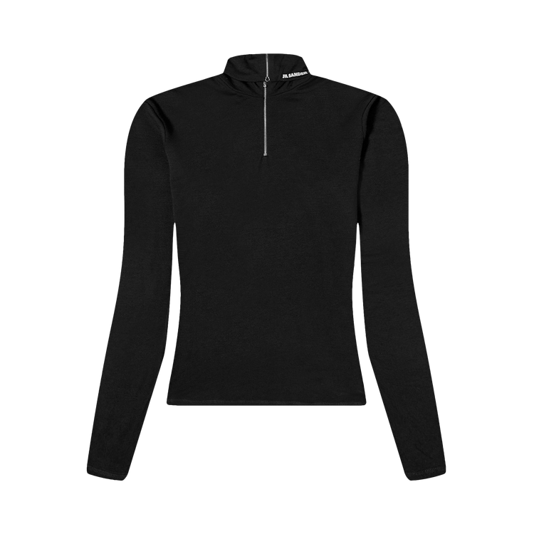 Jil Sander High Neck Logo Top "Black"