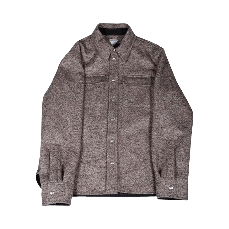 Bottega Veneta Felted Wool Twill Shirt "Brown Melange"