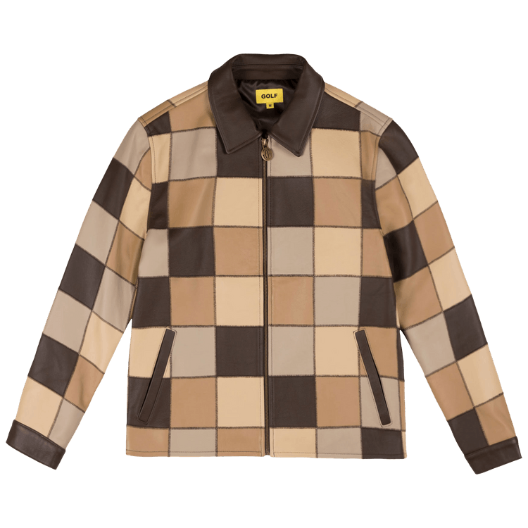 GOLF WANG Leather Patchwork Jacket "Brown Combo"