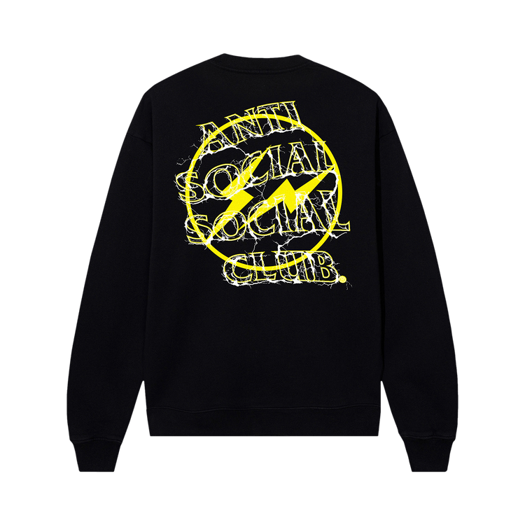 Anti Social Social Club x Fragment Design Bolt Crewneck "Black/Yellow"
