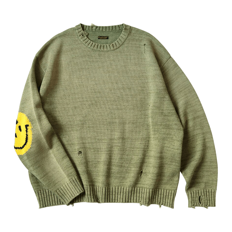 Kapital 5G Knit Rainbow Sweater "Khaki"