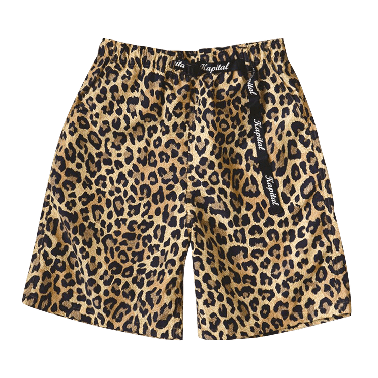 Kapital Fast-Dry Taffeta Leopard Easy Shorts "Brown"