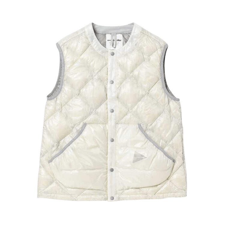 And Wander Diamond Stitch Down Vest "Off White"
