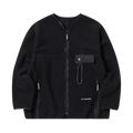 And Wander Wool Fleece Cardigan "Black"