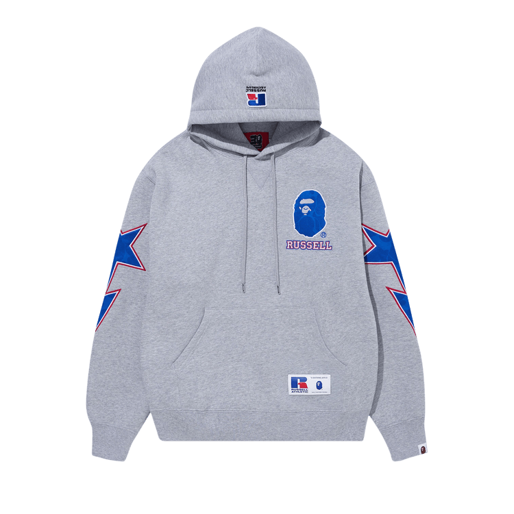 BAPE x Russell Pullover Hoodie "Grey"