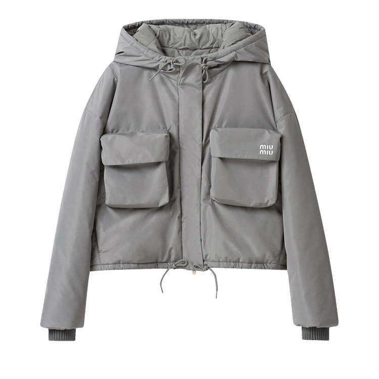 Miu Miu Technical Fabric Blouson "Lead Grey"