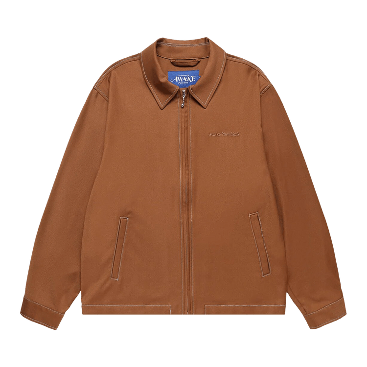 Awake NY Lightweight Wool Harrington Jacket "Brown"
