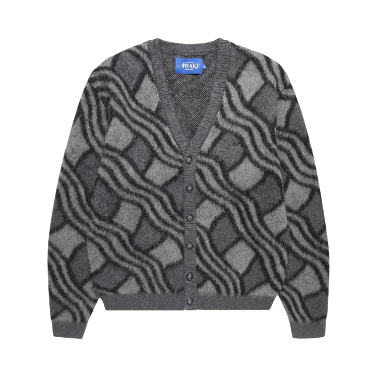 Awake NY Wavy Jacquard Cardigan "Charcoal/Grey"