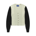 Awake NY Contrast Panel Wool Cardigan "Ivory/Black"