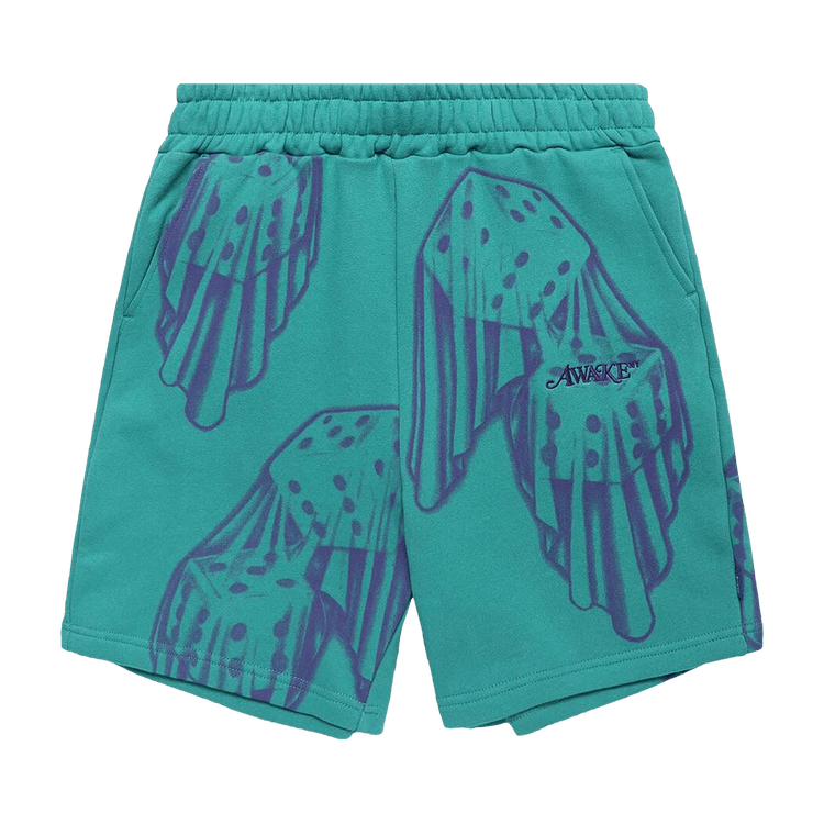 Awake NY Dice Print Sweatshorts "Teal/Purple"