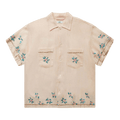 Bode Sequined Floral Net Short-Sleeve Shirt "Multicolor"
