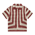 Bode Flagship Crochet Shirt "Paprika/Cream"