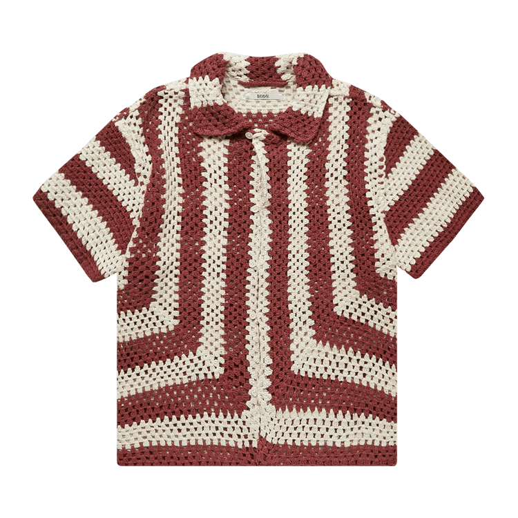 Bode Flagship Crochet Shirt "Paprika/Cream"
