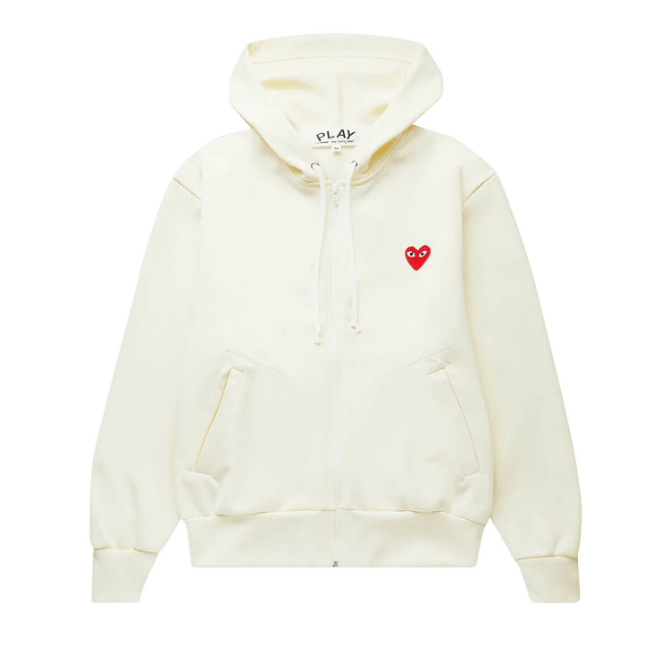 Comme des Garçons PLAY Zip Hooded Sweatshirt "Ivory"