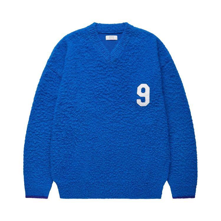ERL Football V-Neck Sweater "Blue"